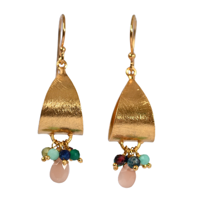 Euro Gold Gemstone Hoops A281 Small version
