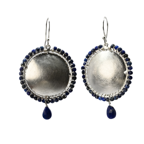 Euro Silver Gemstone Stud Earrings - C324