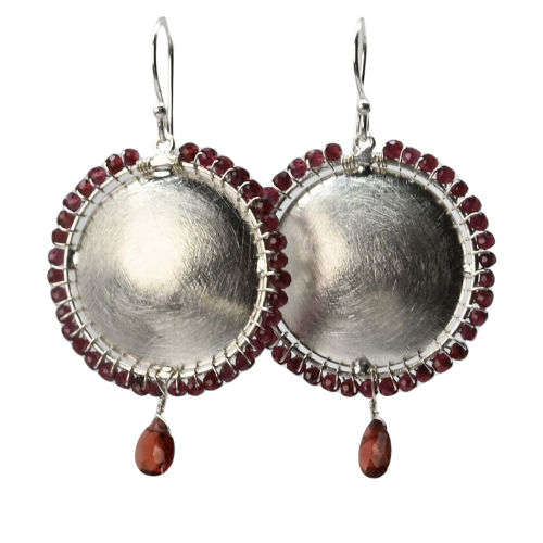 Euro Silver Gemstone Stud Earrings - C324