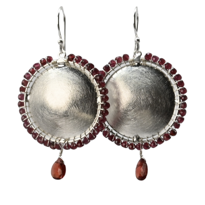 Euro Silver Gemstone Stud Earrings - C324