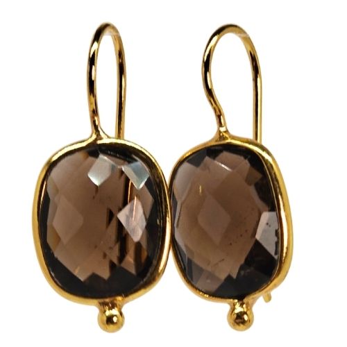 Euro Gold Divine Simplicity Gemstone Drop Earrings-A348