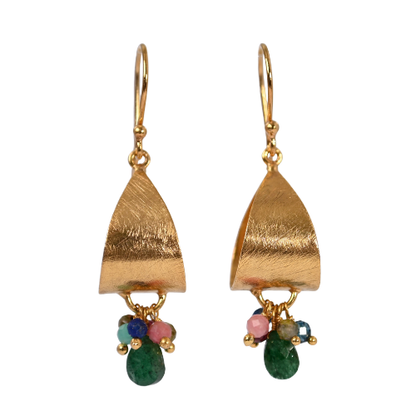 Euro Gold Gemstone Hoops A281 Small version