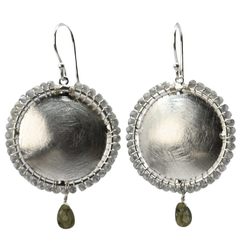 Euro Silver Gemstone Stud Earrings - C324