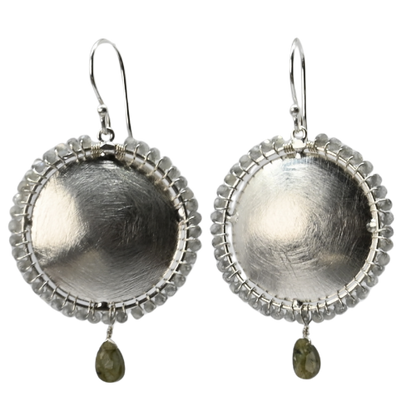 Euro Silver Gemstone Stud Earrings - C324