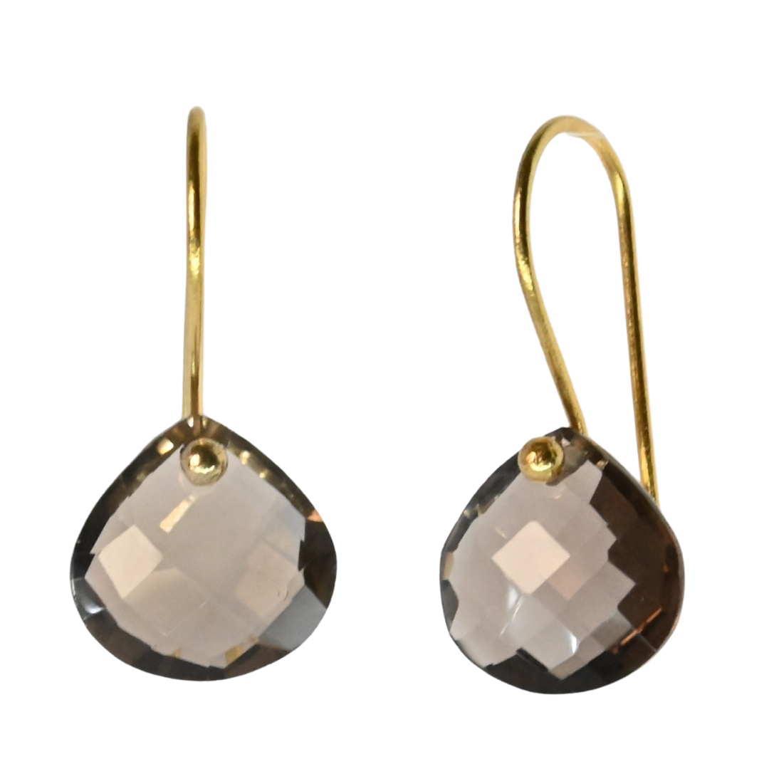 Euro Gold Gemstone Drop Earrings- A279