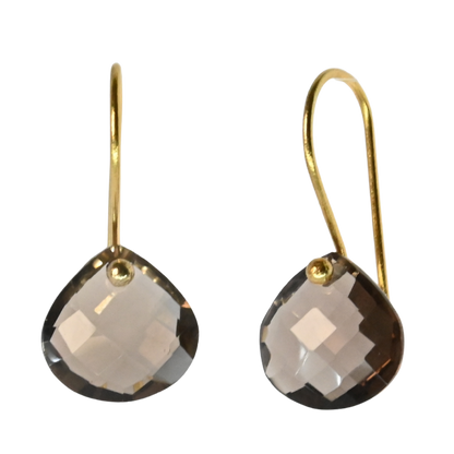 Euro Gold Gemstone Drop Earrings- A279