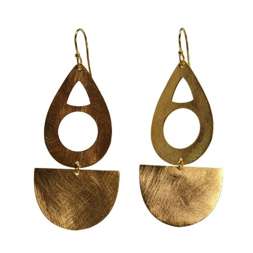 Euro Gold Drop Earrings B338