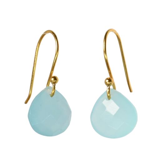 Euro Gold Gemstone Drop Earrings- A279