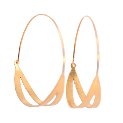Euro Gold Split Hoop Earrings B6a small