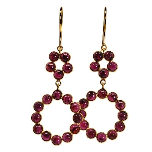 Euro Gold Gemstone Circle drops Earrings-A343