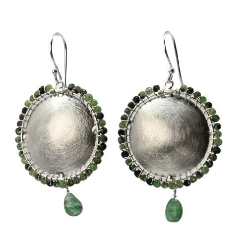 Euro Silver Gemstone Stud Earrings - C324