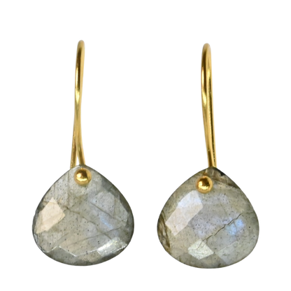 Euro Gold Gemstone Drop Earrings- A279