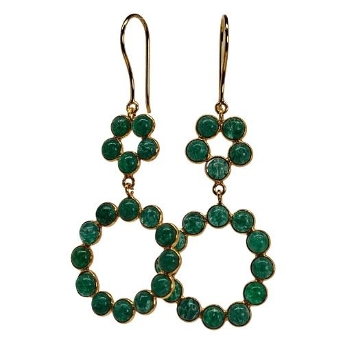 Euro Gold Gemstone Circle drops Earrings-A343