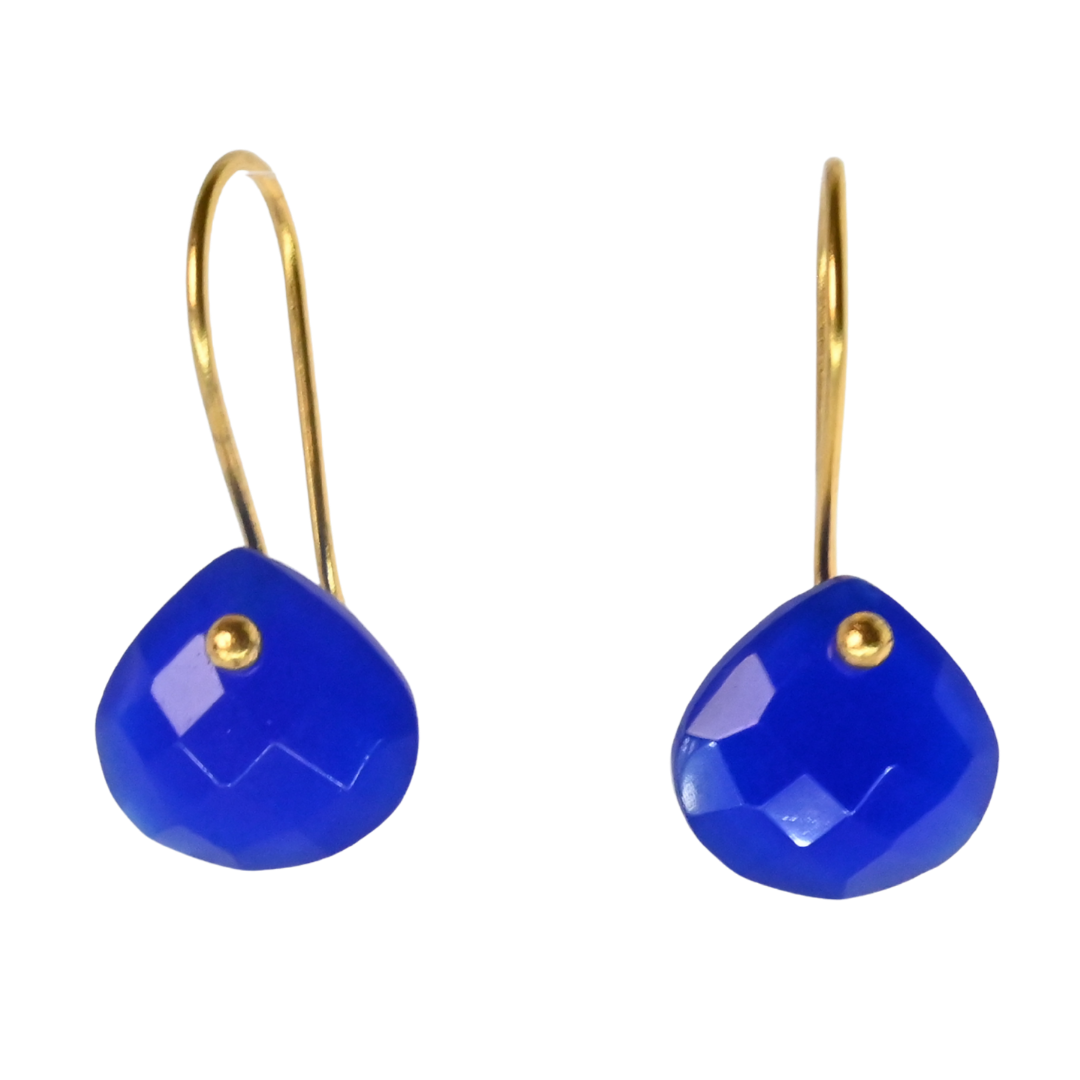 Euro Gold Gemstone Drop Earrings- A279