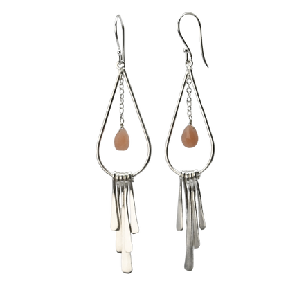 Euro Silver Gemstone Drop Earrings - C247
