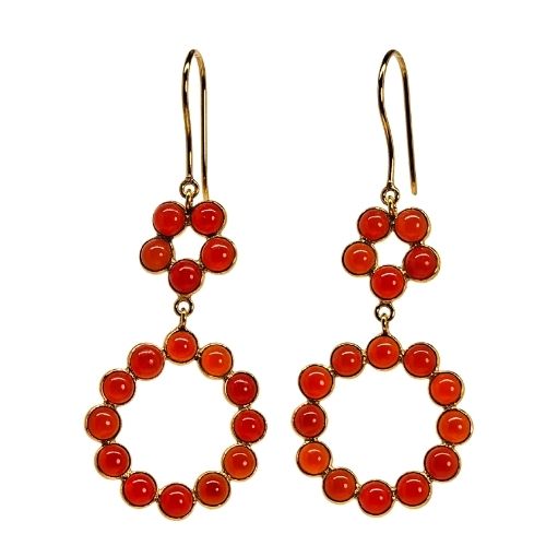 Euro Gold Gemstone Circle drops Earrings-A343