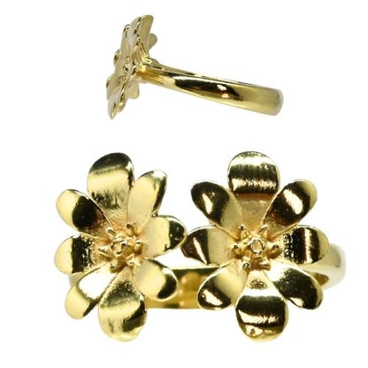 Rococo Violet flower Open sized ring RB007