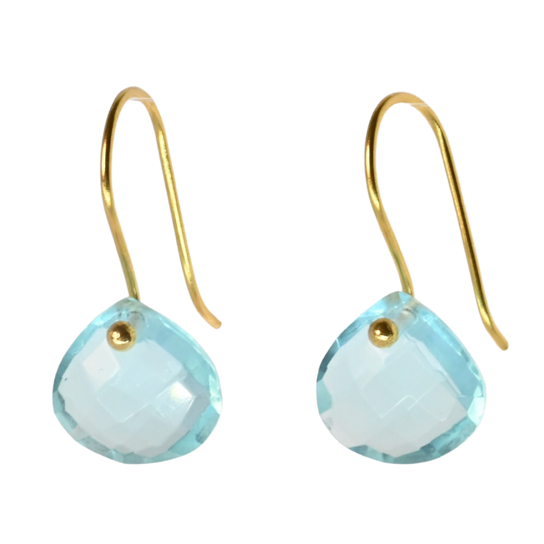 Euro Gold Gemstone Drop Earrings- A279