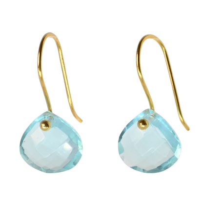Euro Gold Gemstone Drop Earrings- A279