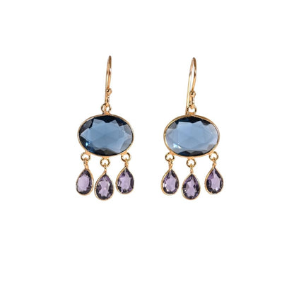 Euro Gold Gemstone Earrings-many varieties A36F