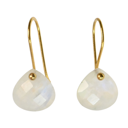 Euro Gold Gemstone Drop Earrings- A279
