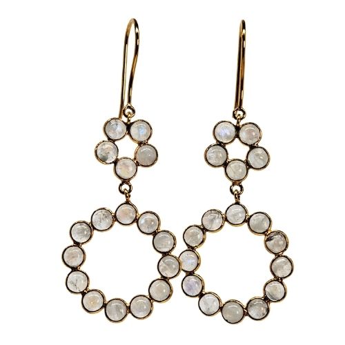 Euro Gold Gemstone Circle drops Earrings-A343