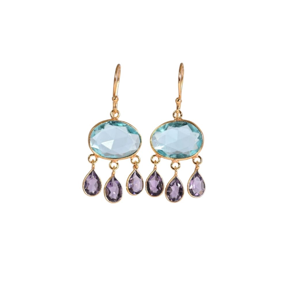 Euro Gold Gemstone Earrings-many varieties A36F