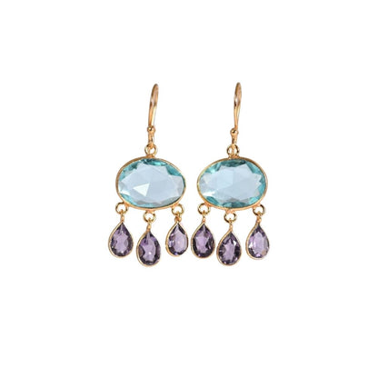 Euro Gold Gemstone Earrings-many varieties A36F
