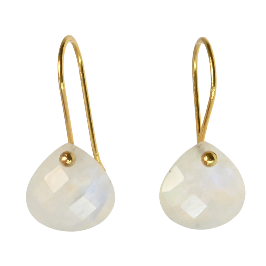 Euro Gold Gemstone Drop Earrings- A279