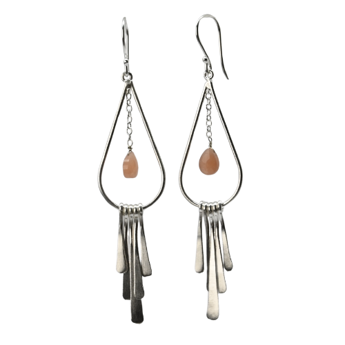 Euro Silver Gemstone Drop Earrings - C247
