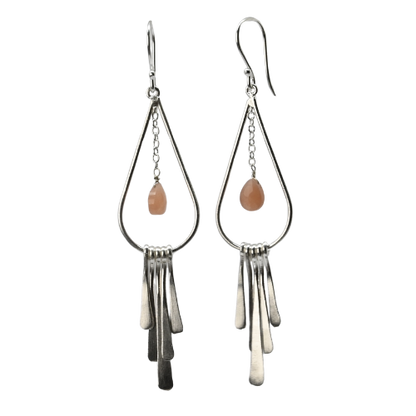 Euro Silver Gemstone Drop Earrings - C247