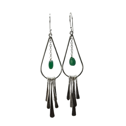 Euro Silver Gemstone Drop Earrings - C247