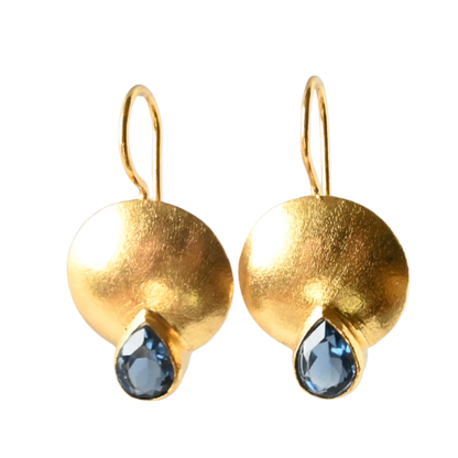 Euro Gold Gemstone Earrings- A223