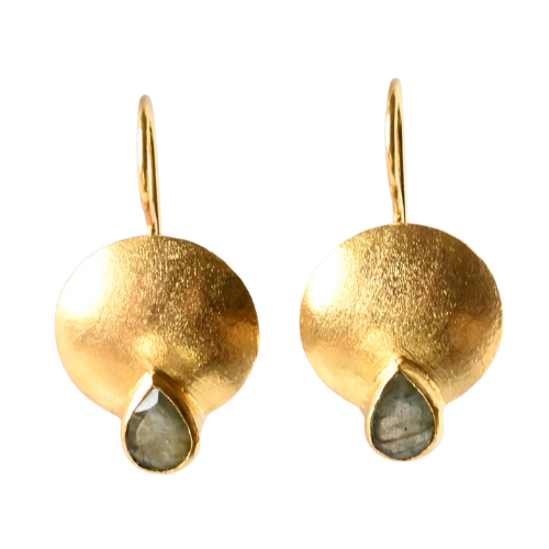 Euro Gold Gemstone Earrings- A223