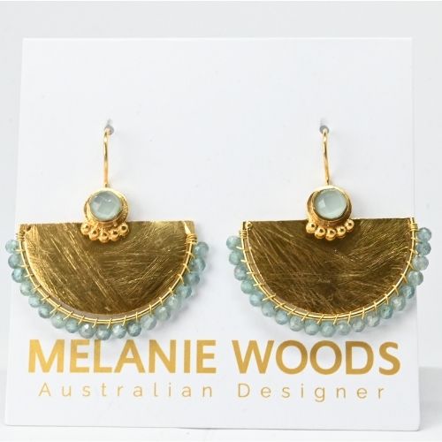 Euro Gold Gemstone Earrings- A327