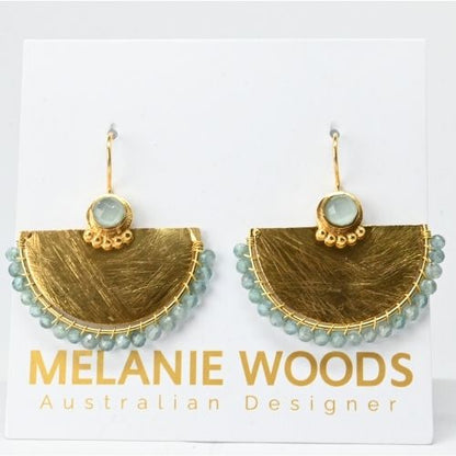 Euro Gold Gemstone Earrings- A327
