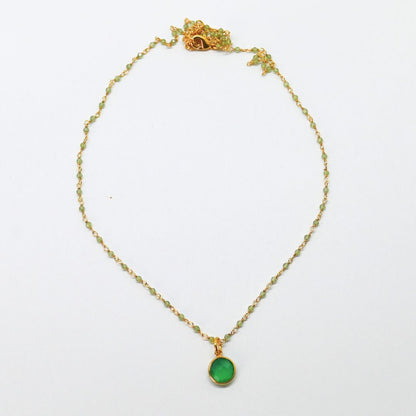 Euro Gold  Assorted Gemstones 45 cm plus 5 cm extender chain Necklace A1.