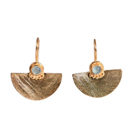 Euro Gold Fan Drop Earrings A26E Picollo