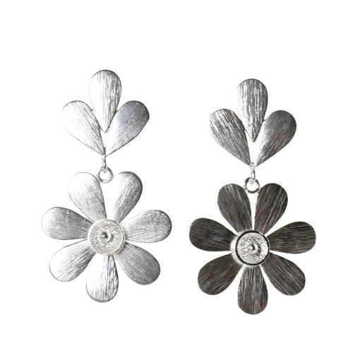 Euro  Silver Wash Earrings C334