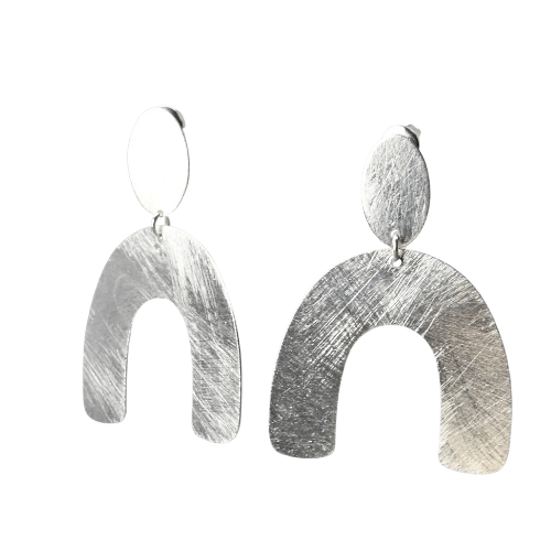 Euro  Silver Wash Earrings C140B