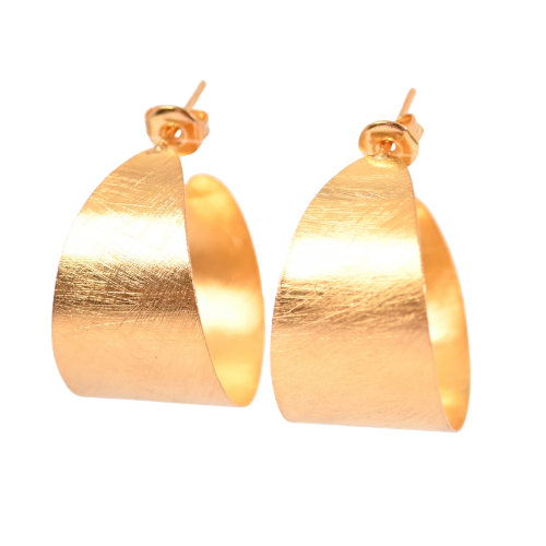 Euro Gold Loop Hoop Earrings B341