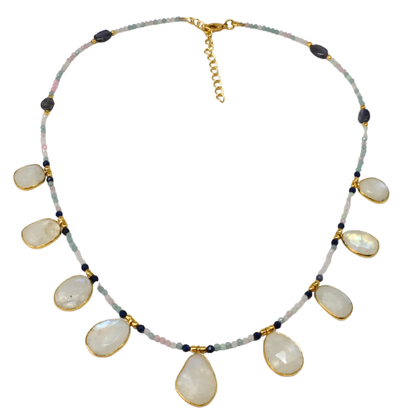 Euro Gold Gemstone Necklace 50 cm  A229
