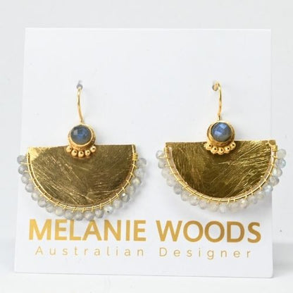 Euro Gold Gemstone Earrings- A327