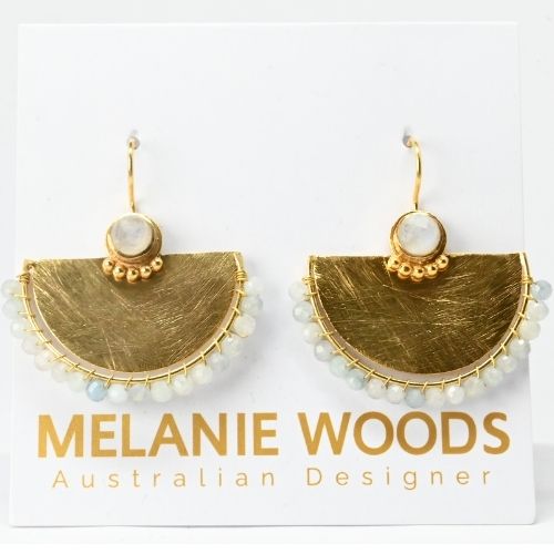 Euro Gold Gemstone Earrings- A327