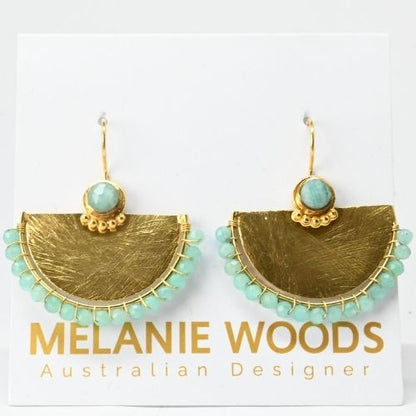 Euro Gold Gemstone Earrings- A327