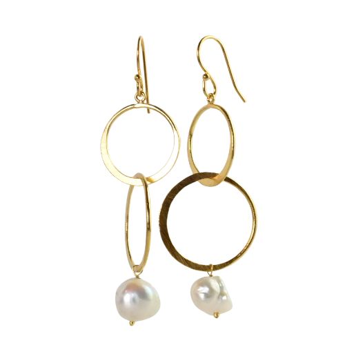 Euro Gold pearl Earrings- A314e