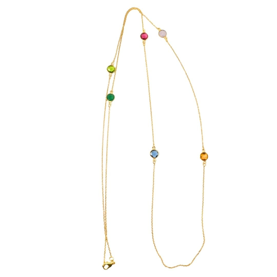 Euro Gold Gem Necklace and braceletA265