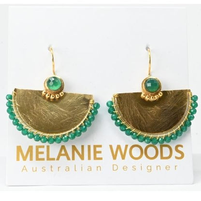 Euro Gold Gemstone Earrings- A327