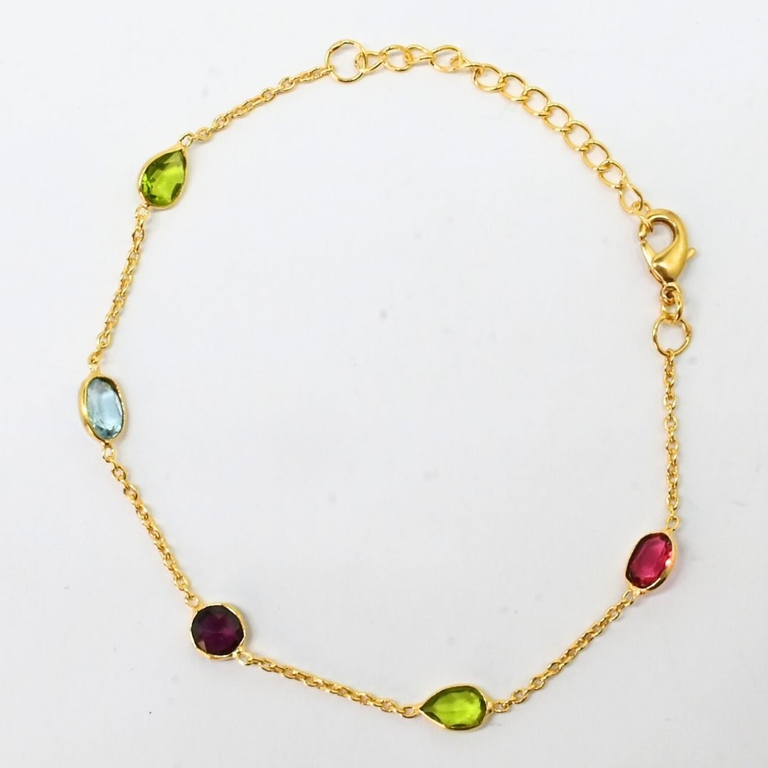 Euro Gold Gem Necklace and braceletA265