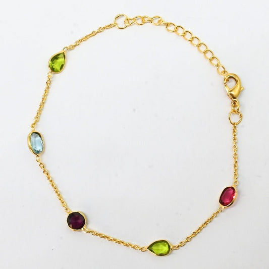 Euro Gold Gem Necklace and braceletA265